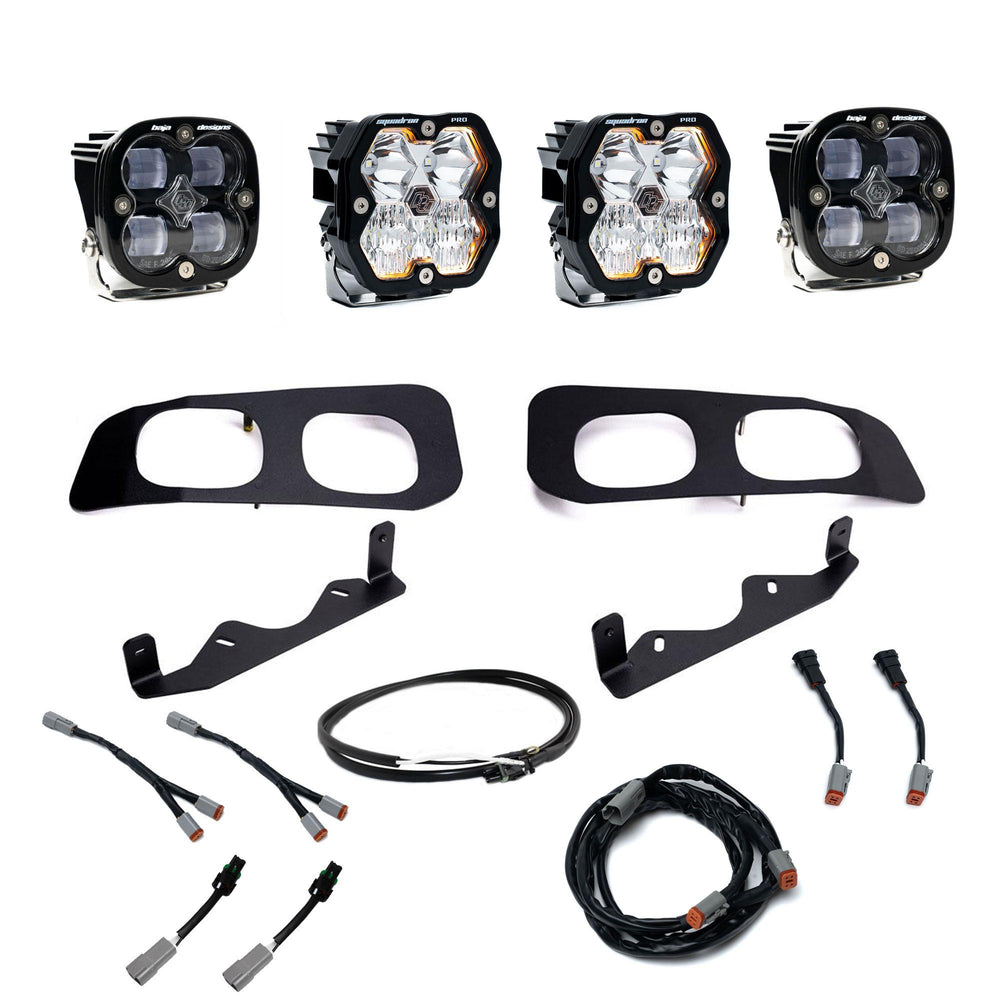 Baja Designs Ford Super Duty (23-26), Dual Fog Pocket Kit Upfitter, Squadron Pro/SAE 2.0, Clear, SAE Fog