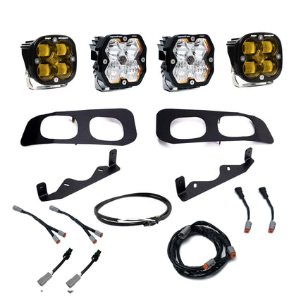 Ford Super Duty (23-26), Dual Fog Pocket Kit Upfitter, Squadron Pro/SAE 2.0, Baja Amber, SAE Fog — FGXX ANG