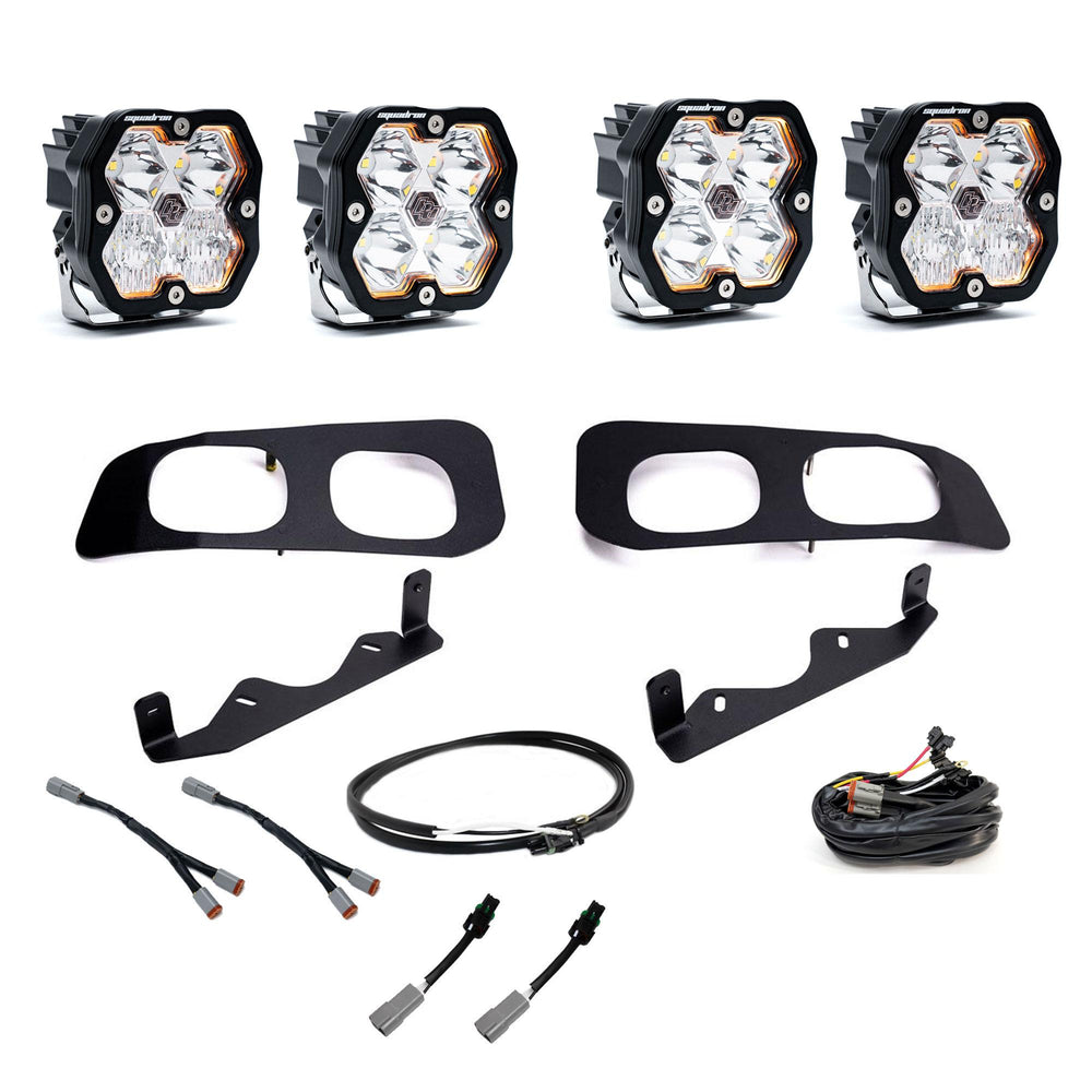 Baja Designs Ford Super Duty (23-26), Dual Fog Pocket Kit Upfitter, Squadron Sport 2.0, Clear, Multi Patterns