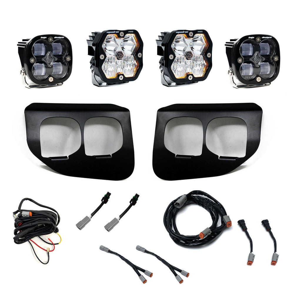 Baja Designs 2020-2022 Ford Super Duty, Dual Fog Pocket Kit, Squadron 2.0 Pro/SAE, Clear, SAE/Pro DC