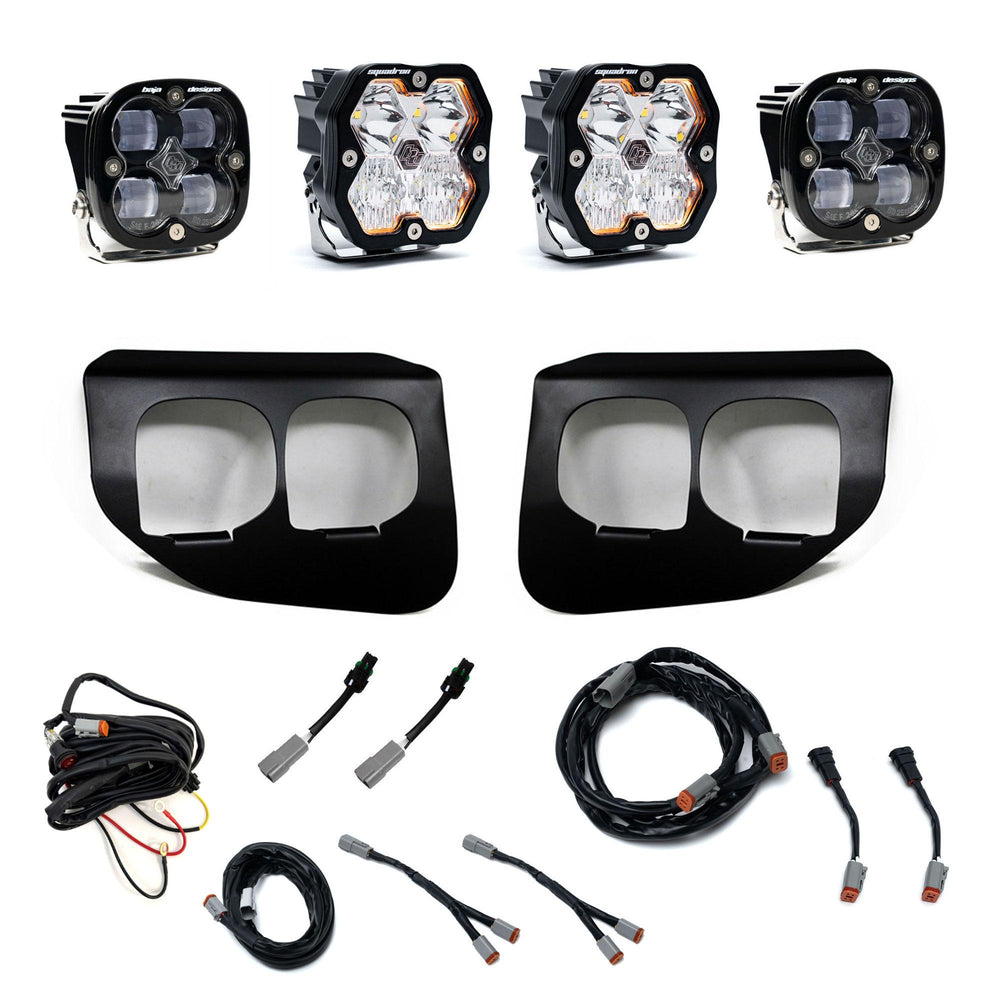 Baja Designs 2020-2022 Ford Super Duty, Dual Fog Pocket Kit, Squadron 2.0 SAE/Sport, Clear, DC
