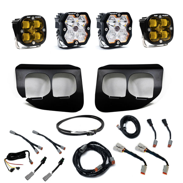 Baja Designs 2020-2022 Ford Super Duty, Fog Pocket Kit, Squadron 2.0, Amber SAE/Sport DC w/Upfitter