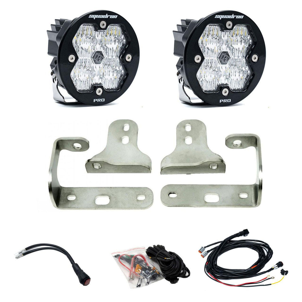 Baja Designs 2018-2026 Jeep JL/JT, 20-26 Gladiator, Fog Pocket Kit, OE Sport Bumper, Squadron-R Pro 2.0, Clear, WC