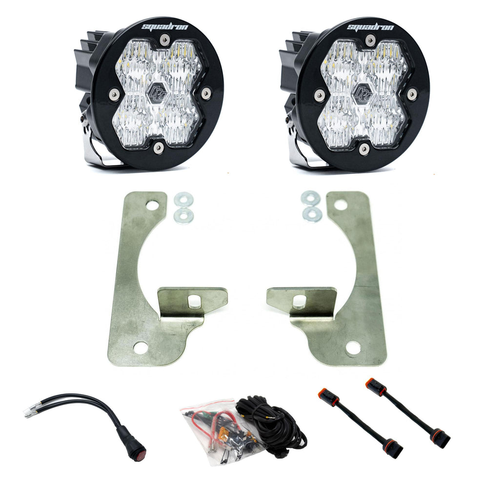 Baja Designs 2018-2026 Jeep JL/JT, 20-26 Gladiator, Fog Pocket Kit, OE Rubicon Bumper,Squadron-R Sport 2.0, Clear, WC
