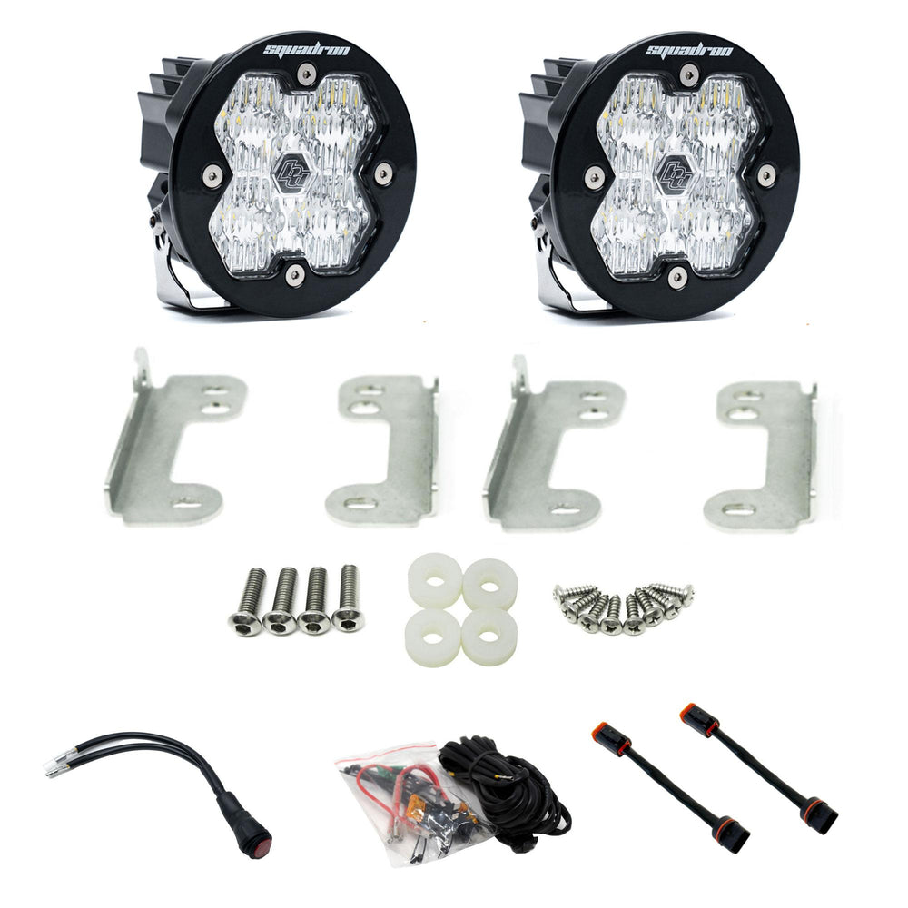 Baja Designs 2018-2026 Jeep JL/JT, 20-26 Gladiator, Fog Pocket Kit, OE Sahara Bumper, Squadron-R Sport 2.0, Clear, WC