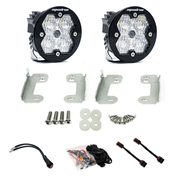 Baja Designs Ensemble pour logement d'antibrouillard, 2018-2026 Jeep JL/JT, 20-26 Gladiator, pare-chocs OE Sahara, Squadron-R Sport 2.0, transparent, éclairage d'angle large