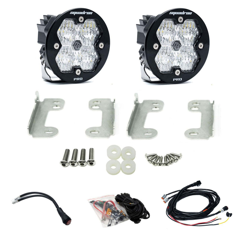 Baja Designs 2018-2026 Jeep JL/JT, 20-26 Gladiator, Fog Pocket Kit - OE Sahara Bumper, Squadron-R Pro 2.0, Clear, WC