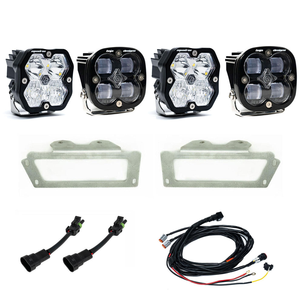 Baja Designs 2010-2018 Dodge Ram 2500/3500, 09-12 1500, Fog Pocket Kit, Squadron SAE 2.0, Clear, SAE Fog
