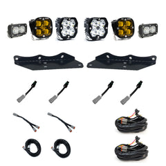 Baja Designs Ford, Raptor (17-20), Squadron 2.0 Sport Spot Clear, Squadron 1.0 SAE Amber, S2 Sport W/C Clear, Fog Pocket Ki