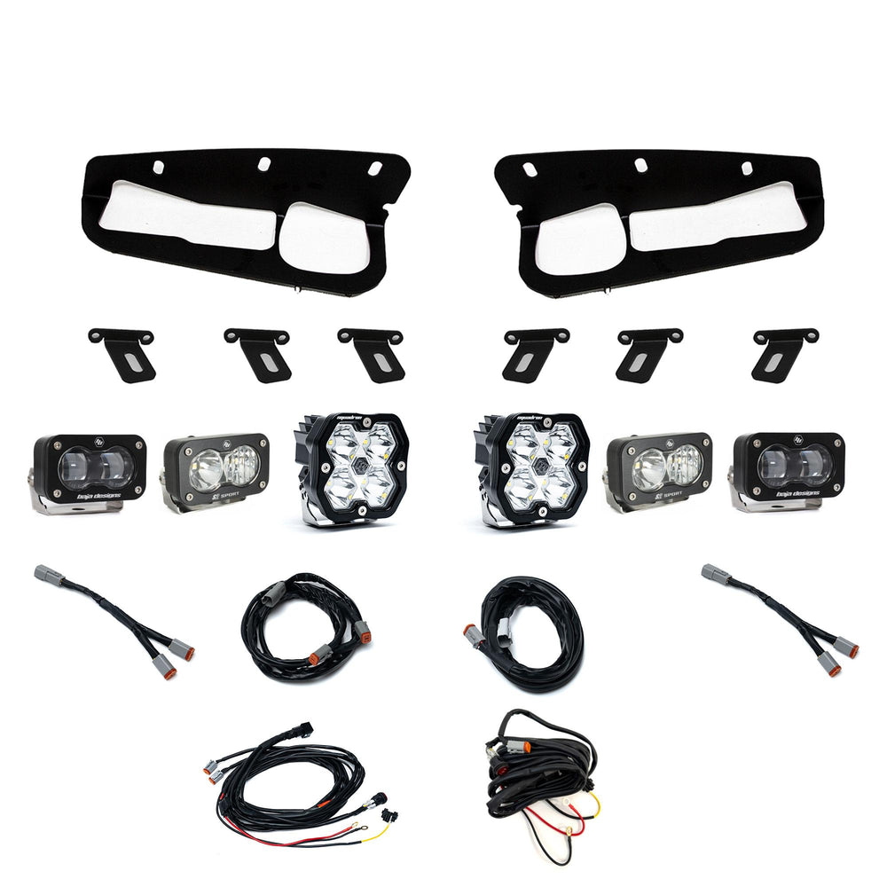 Baja Designs Ford, Bronco (21-26) S2 SAE Clear, S2 Sport D/C Clear, Squadron 2.0 Sport Clear Spot, Steel Bumper