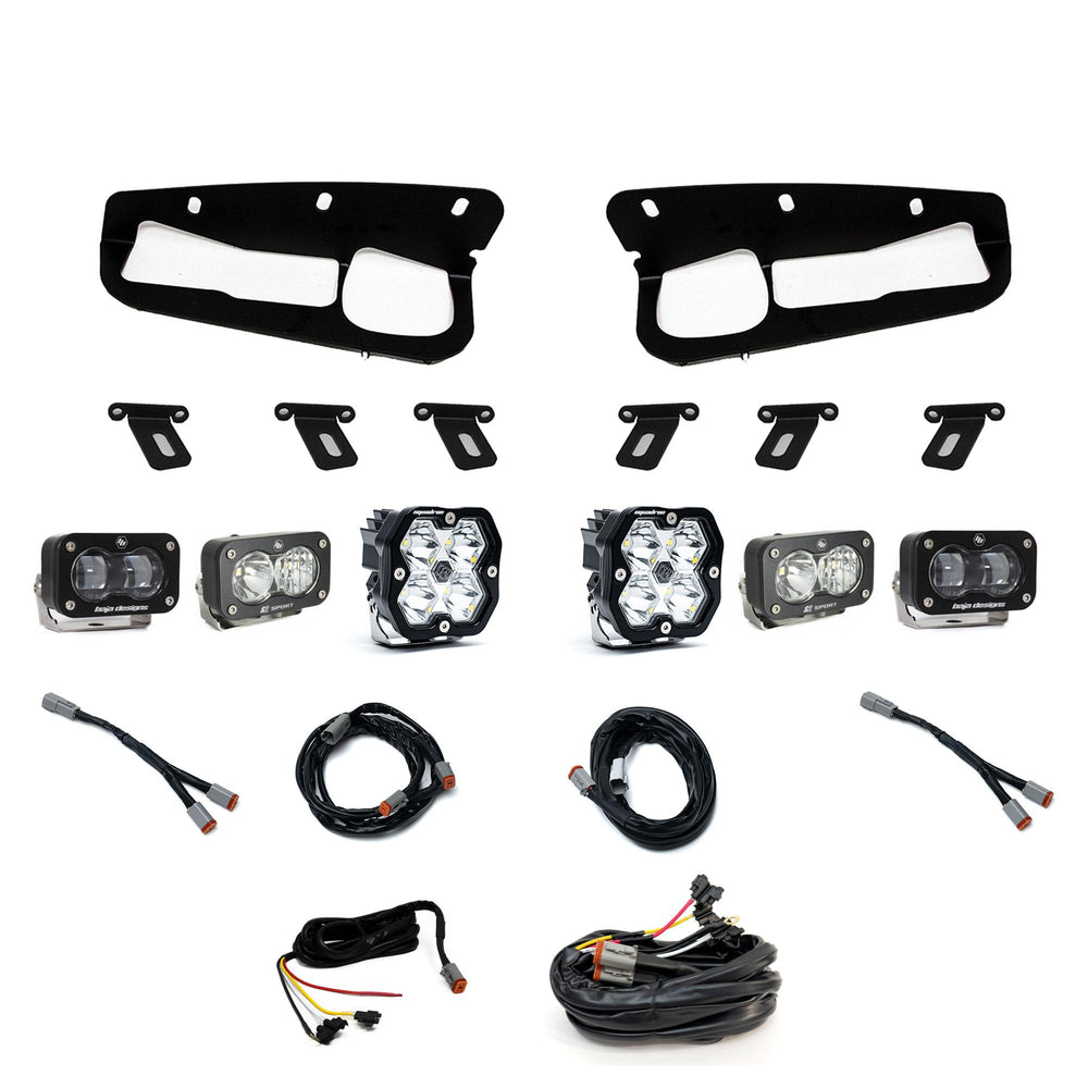 Baja Designs Ford, Bronco (21-26) S2 SAE Clear, S2 Sport D/C Clear, Squadron 2.0 Sport Clear Spot, Steel Bumper w/ upfitter