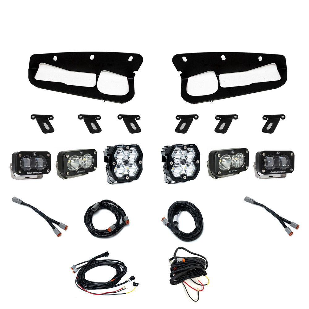Baja Designs Ford, Bronco (21-26) S2 SAE Clear, S2 Pro D/C Clear, Squadron 2.0 Pro Spot Clear, FPK Steel Bumper