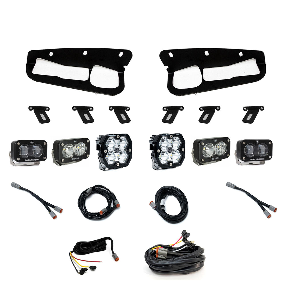 Baja Designs Ford, Bronco (21-26) S2 SAE Clear, S2 Pro D/C Clear, Squadron 2.0 Pro Spot Clear, FPK Steel Bumper w/ upfitter