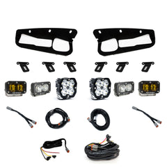Baja Designs Ford, Bronco (21-26) S2 SAE Amber, S2 Sport D/C Clear, Squadron 2.0 Sport Clear Spot, Steel Bumper w/ upfitter