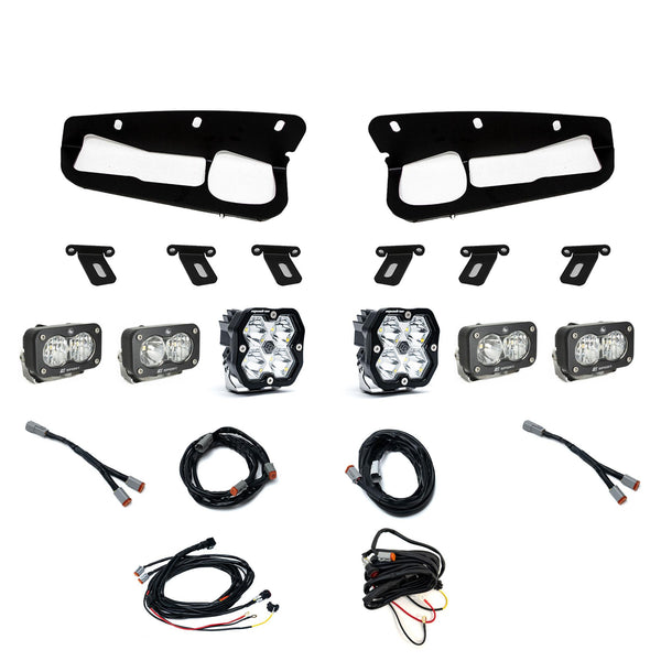 Baja Designs Ford, Bronco (21-26) S2 Sport D/C Clear, S2 Sport W/C Clear, Squadron 2.0 Spot Spot Clear, FPK Steel Bumper
