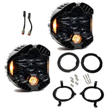 Baja Designs DOT LP6 LED Headlight Kit - Jeep 2018-2026 Wrangler JL; 2020-2026 Gladiator JT; NOTE w/LED Headlights (Amber) (448303) — angle