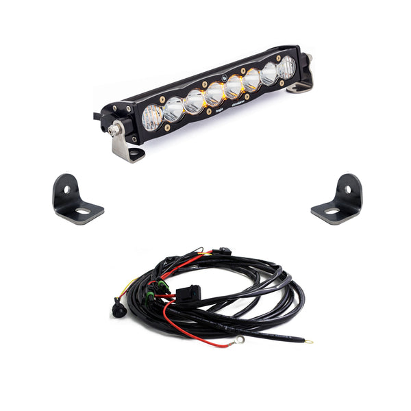 Baja Designs S8 10 Inch Hood Mount Kit - '19-21 RZR XP Turbo - '18-21 RZR Turbo S (Driving/Combo, Clear)