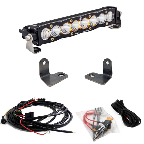 Baja Designs S8 10 Inch Hood Mount Kit - '16-18 RZR XP Turbo (Driving/Combo, Clear)