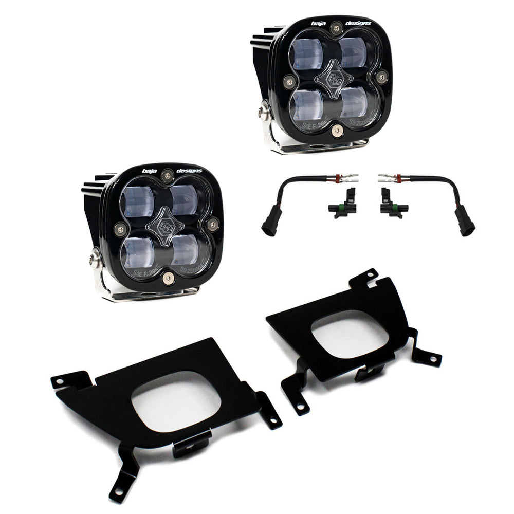Baja Designs Squadron SAE Fog Pocket Kit - '19-22 Silverado 1500 / '20-22 2500HD/3500HD — 2019-2022 Chevy Silverado 1500 & 2020-2022 Chevy Silverado 2500 HD / Chevy Silverado 3500 HD (SAE Fog - Clear)