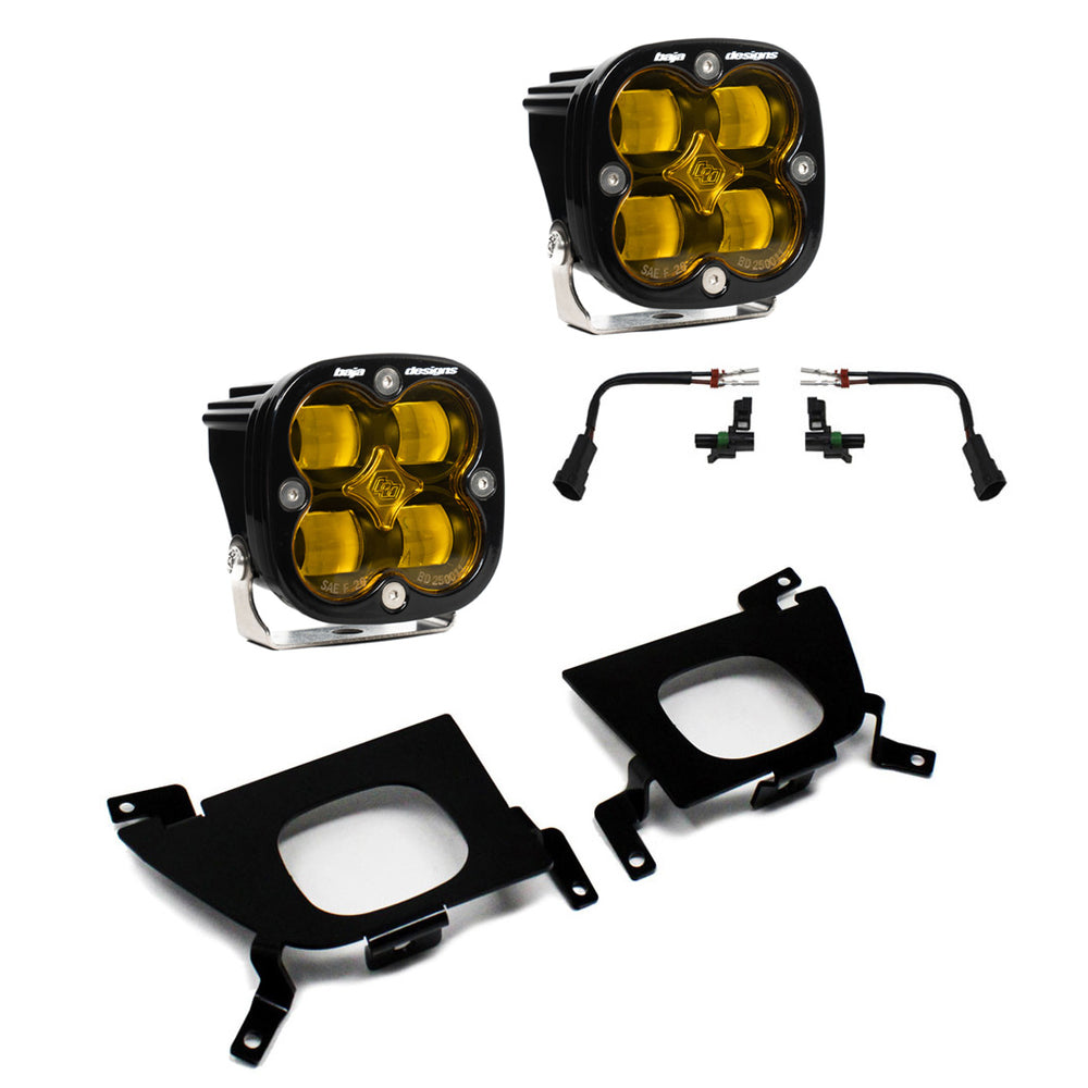 Baja Designs Squadron SAE Fog Pocket Kit - 2019-2022 Silverado 1500 / 2020-2022 2500HD/3500HD (SAE Fog, Baja Amber)