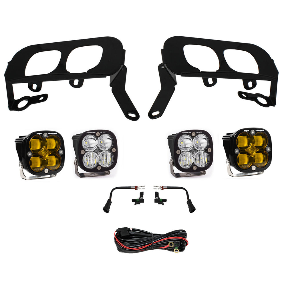Baja Designs Squadron Sport/SAE Dual Fog Pocket Light Kit - 2014-2015 Chevrolet Silverado 1500 (SAE Fog, Baja Amber)