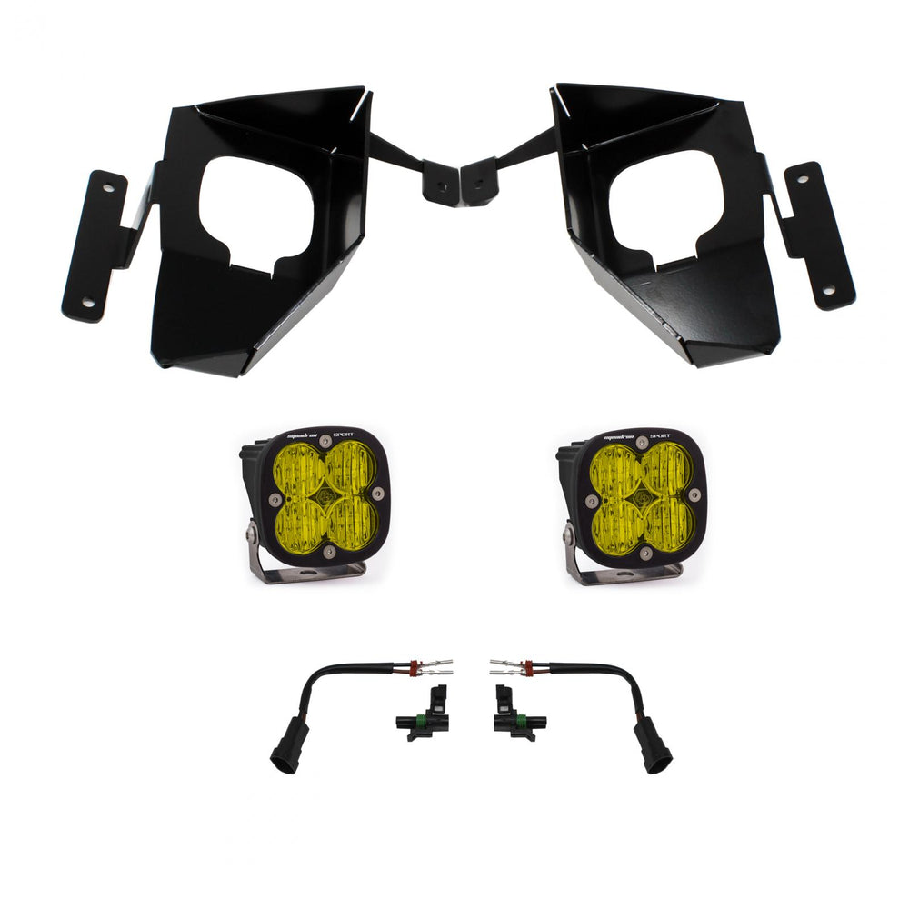Baja Designs Squadron Sport Fog Pocket Kit - 2016-2018 Silverado 1500 (Wide Cornering, Baja Amber)