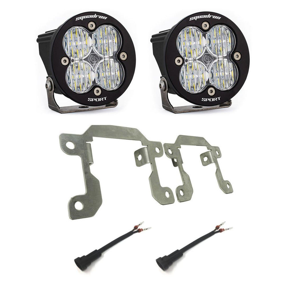 Baja Designs Squadron Sport Fog Pocket Kit - '19-23 Ranger - '21-25 Bronco w/ OE Plastic Bumper (Wide Cornering - Clear)