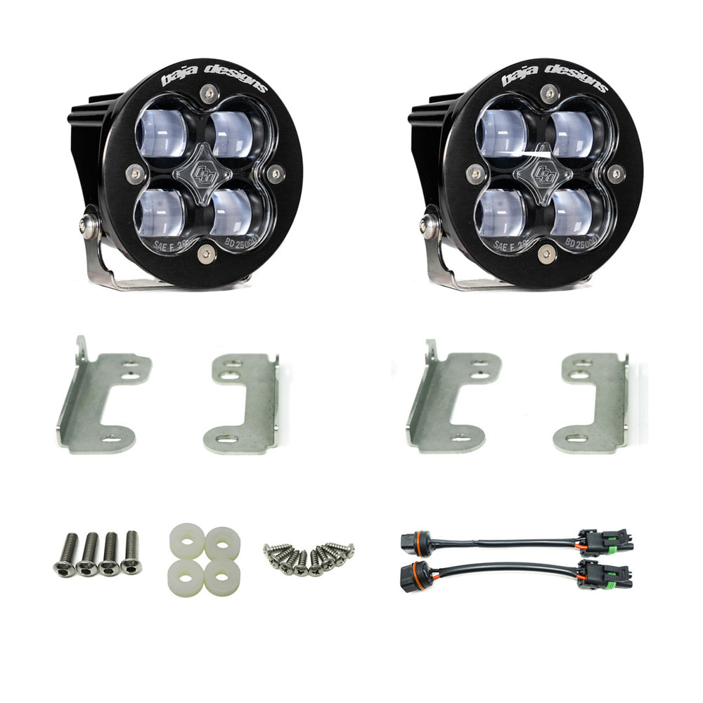 Baja Designs Squadron-R SAE Fog Pocket Kit - '10-18 Wrangler JK - w/ Standard OE Bumper (SAE Fog - Clear)