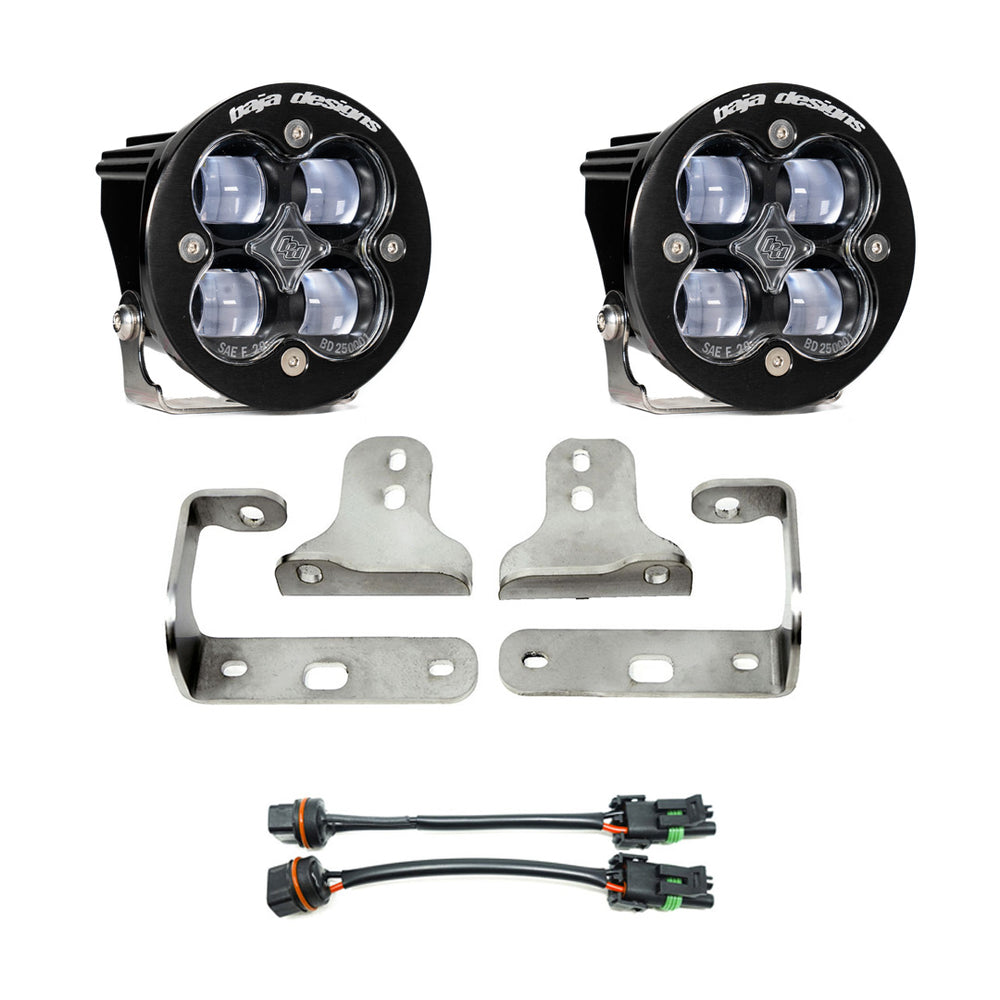 Baja Designs Squadron-R SAE Fog Pocket Kit - '20-26 Gladiator / '18-26 Wrangler JL - w/ OE Sport Bumper (SAE Fog - Clear)