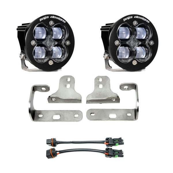 Baja Designs Ensemble pour logement d'antibrouillard Squadron-R SAE - '20-26 Gladiator / '18-26 Wrangler JL - avec pare-chocs OE Sport (antibrouillard SAE - transparent)