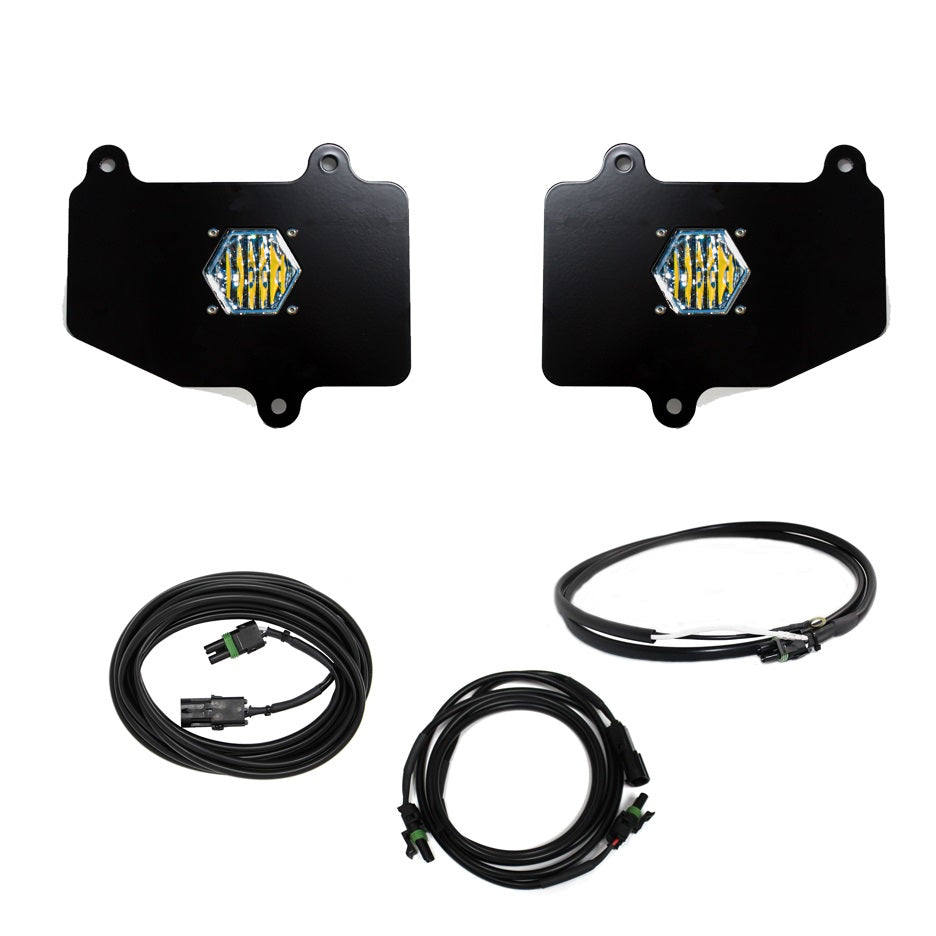 Baja Designs S1 Dual Reverse Kit - '20-26 Gladiator - w/ OE Bumper (Wide Cornering - Clear - Upfitter Wiring)