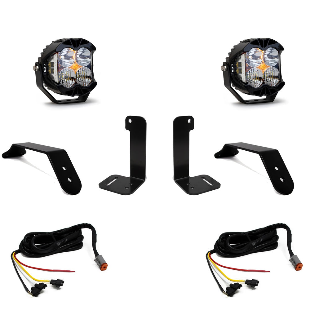 Baja Designs LP4 Pro Bumper Kit - '20-26 Gladiator / '18-26 Wrangler JL - w/ OE Plastic Bumper (Driving/Combo - Clear - Upfitter Wiring)