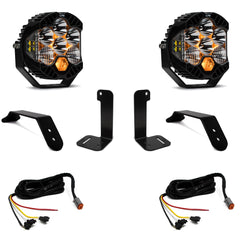 Baja Designs LP6 Pro Bumper Kit - '20-26 Gladiator / '18-26 Wrangler JL - w/ OE Plastic Bumper (Driving/Combo - Clear - Upfitter Wiring)