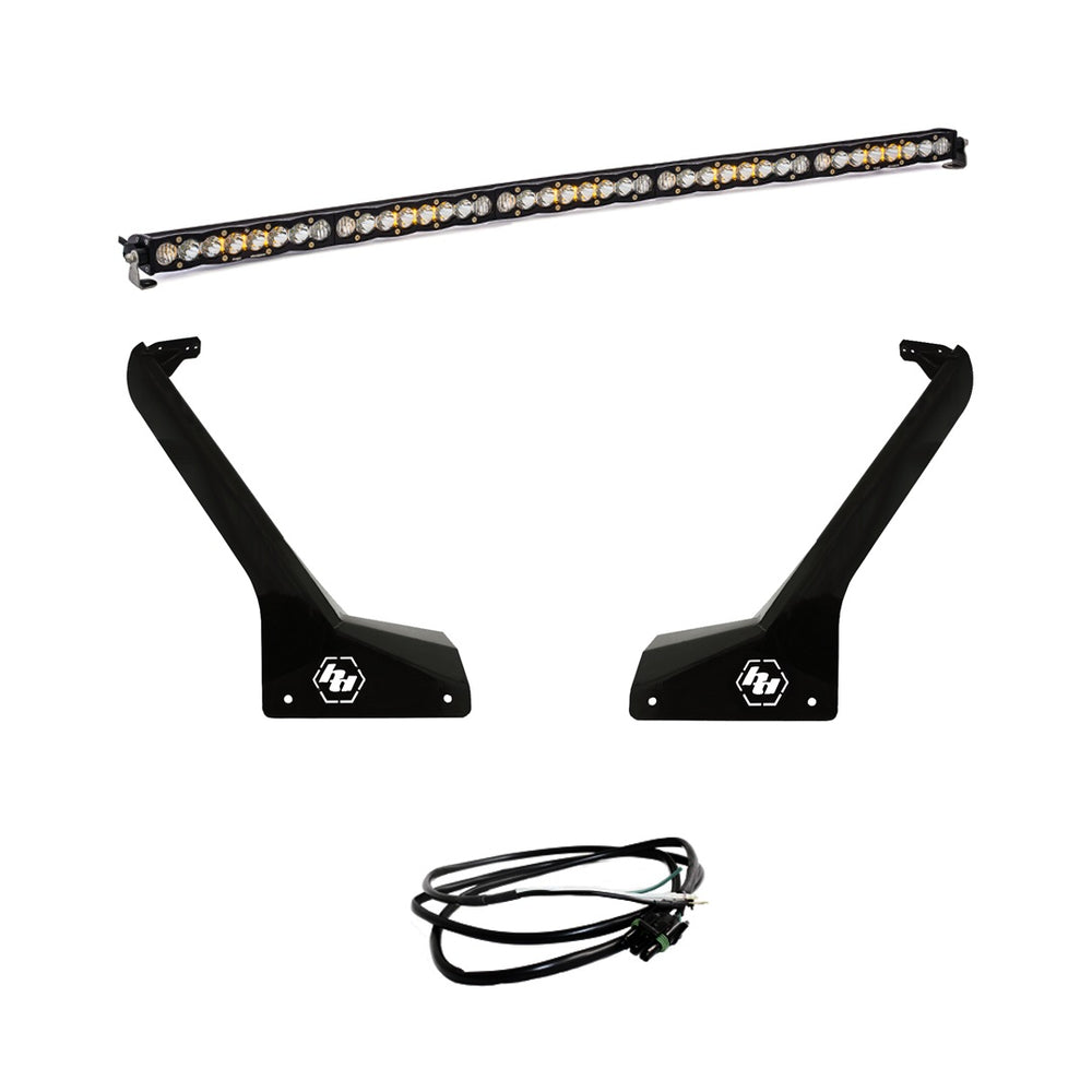Baja Designs S8 50 Inch Roof Mount Kit - '20-26 Gladiator / '18-26 Wrangler JL - Exc. Rubicon 392 (Driving/Combo - Clear - Upfitter Wiring)