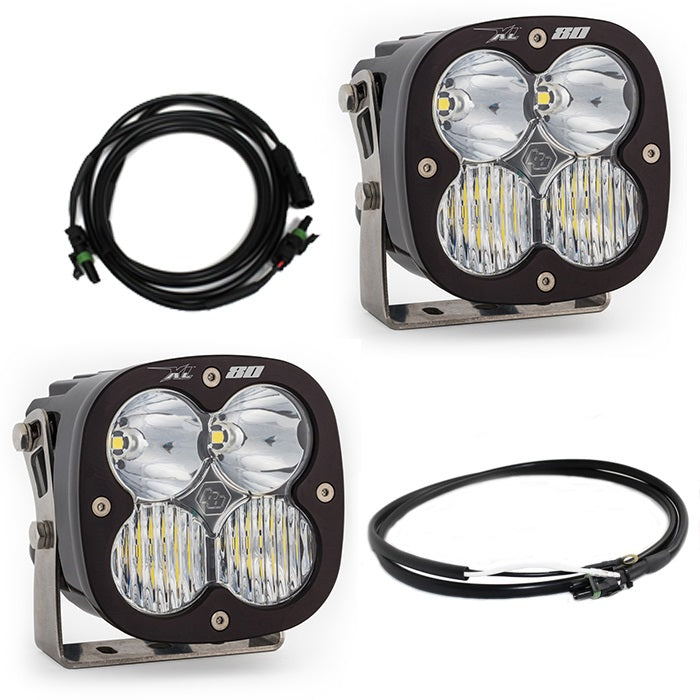 Baja Designs XL80 Bumper Kit - '20-26 Gladiator / '18-26 Wrangler JL - w/ OE Steel Bumper (Driving/Combo - Clear - Upfitter Wiring)