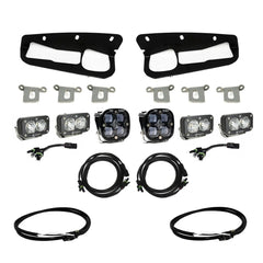 Baja Designs Squadron SAE/Dual S2 Sport Steel Bumper Fog Pocket Kit - '21-26 Bronco - '22-26 Bronco Raptor - Steel Bumper (SAE Fog - Clear - Upfitter Wiring) (447761UP)