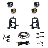 S1 Dual Fog Pocket Kit - '19-22 Sierra 1500 (Wide Cornering/Spot; Baja Amber/Clear)