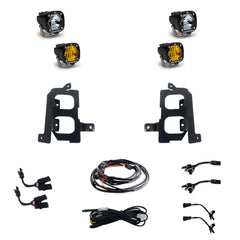 S1 Dual Fog Pocket Kit - '19-22 Sierra 1500 (Wide Cornering/Spot - Baja Amber/Clear)
