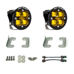 Jeep JK Squadron-R SAE Fog Pocket Light Kit - Jeep 2007-09 Wrangler JK - NOTE: w/ Standard OE Bumper (Baja Amber)