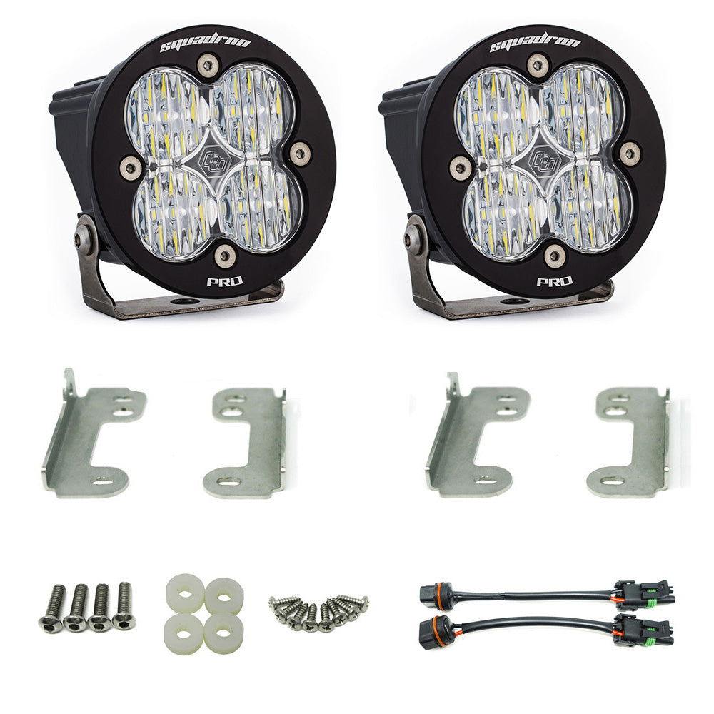 Baja Designs Jeep JK Squadron-R Pro Fog Pocket Light Kit - Jeep 2007-09 Wrangler JK - NOTE: w/ Standard OE Bumper (Clear)