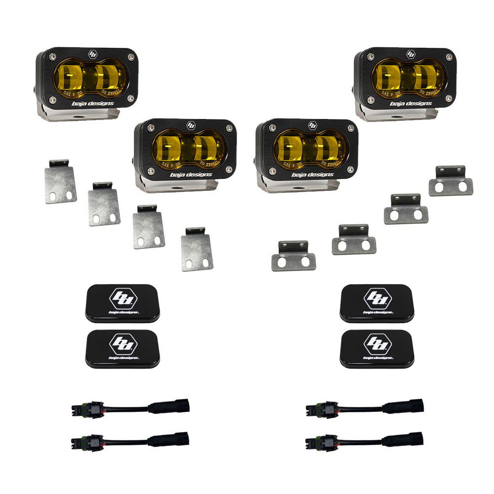 Baja Designs S2 SAE Amber Fog Pocket Kits - Ford 2021-2026 F-150 Raptor, 2024-2026 F-150 Raptor 37/R