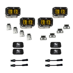 Baja Designs S2 SAE Amber Fog Pocket Kits - Ford 2021-2026 F-150 Raptor, 2024-2026 F-150 Raptor 37/R
