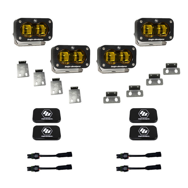 Baja Designs S2 SAE Amber Fog Pocket Kits - Ford 2021-2026 F-150 Raptor, 2024-2026 F-150 Raptor 37/R