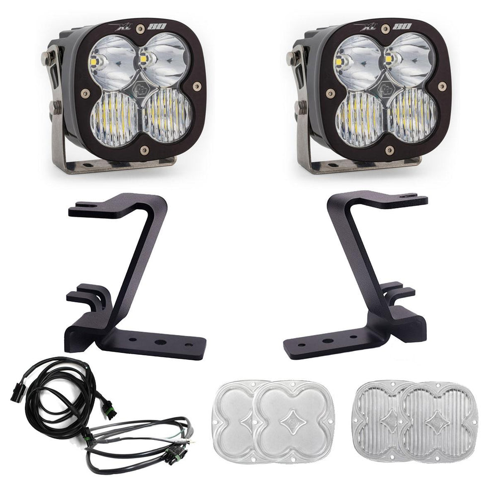 Baja Designs XL80 A-Pillar Kit - 2023-2026 Ford F-250/350 Super Duty (Driving/Combo, Clear, Upfitter Wiring)