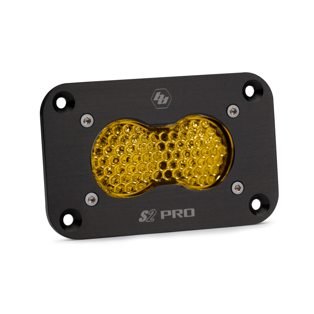 Baja Designs S2 Pro Black Flush Mount LED Light Pod (Work/Scene; Baja Amber)