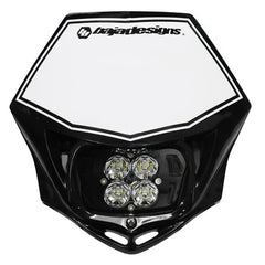 Baja Designs Motorcycle Squadron Pro (D/C) Headlight Kit w/ Shell (Black Shell; Spot; Clear)