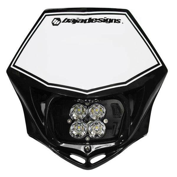 Baja Designs Motorcycle Squadron Pro (A/C) Headlight Kit w/ Shell (Black Shell; Spot; Clear)