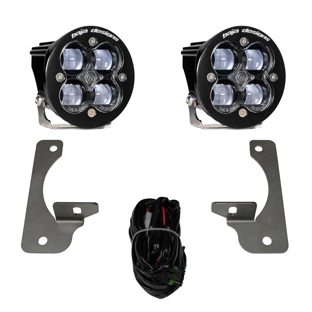 Baja Designs Squadron R SAE Fog Pocket Light Kit - Jeep 2010-18 Wrangler JK - NOTE: w/ Premium OE Bumper (SAE Fog - Clear)