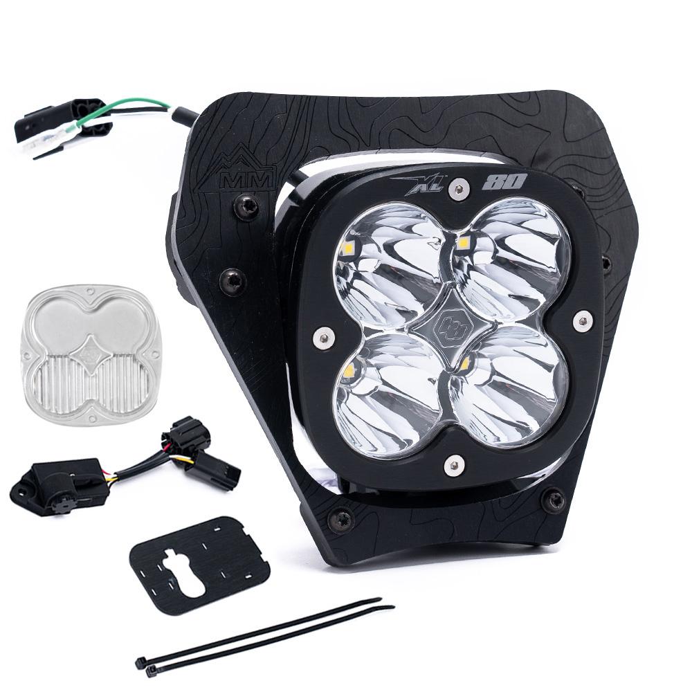 Baja Designs KTM XL80 (D/C) Headlight Kit w/ Dimmer - 2024-2026 450 XCF-W - 350 XW-F - 500 XW-F (Trail - Clear)