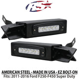 2011-2016 Ford F250-F450 Super Duty Hitch Bar Reverse 7in LED Flood Lighting Heavy Duty Bolt-On Street Series Kit and Si